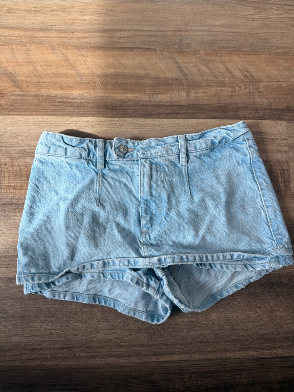 Light Blue Women's Denim Skirt with built in shorts